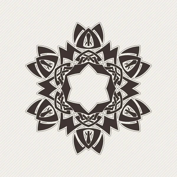 Vector mandala. Gothic lace tattoo. Celtic weave with sharp corners. — Archivo Imágenes Vectoriales