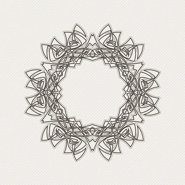 Vector ornate border. Gothic lace tattoo. Celtic weave with sharp corners. — ストックベクタ