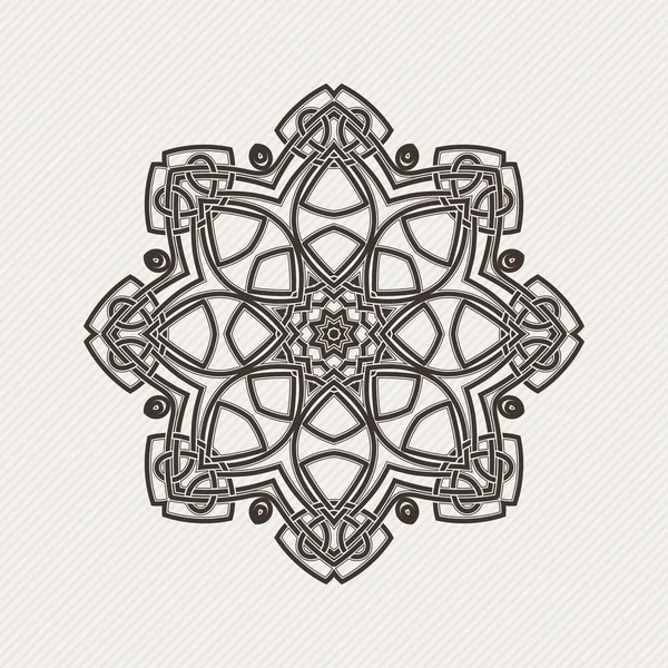 Vector mandala. Gothic lace tattoo. Celtic weave with sharp corners. — Wektor stockowy