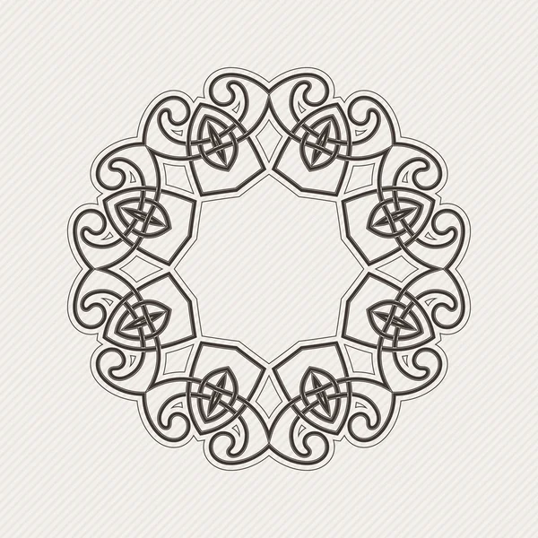 Vector ornate border. Gothic lace tattoo. Celtic weave with sharp corners. — Stockvector