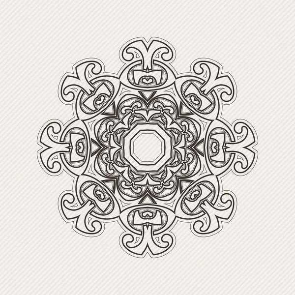 Vector mandala. Gothic lace tattoo. Celtic weave with sharp corners. — Stok Vektör