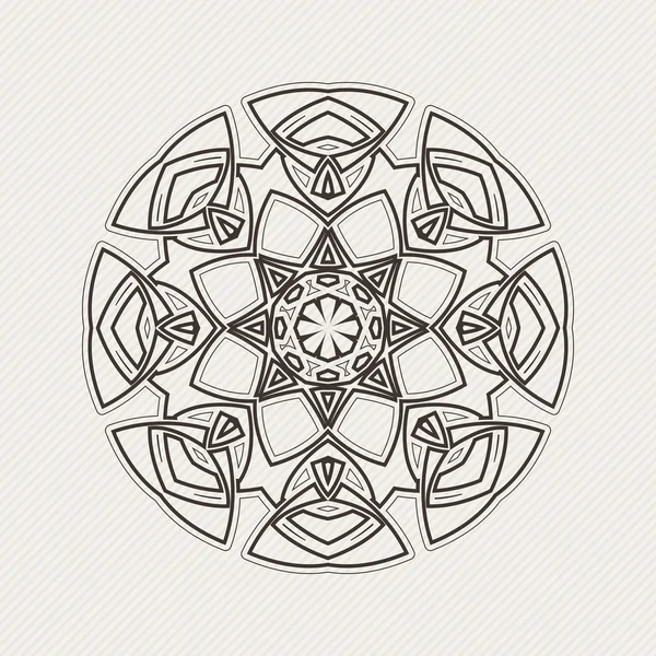 Vector mandala. Gothic lace tattoo. Celtic weave with sharp corners. — Wektor stockowy