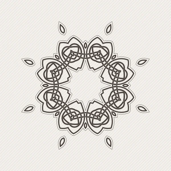 Vector mandala. Gothic lace tattoo. Celtic weave with sharp corners. — Archivo Imágenes Vectoriales