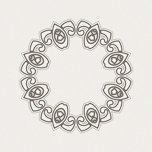 Vector ornate border. Gothic lace tattoo. Celtic weave with sharp corners. — Vector de stock