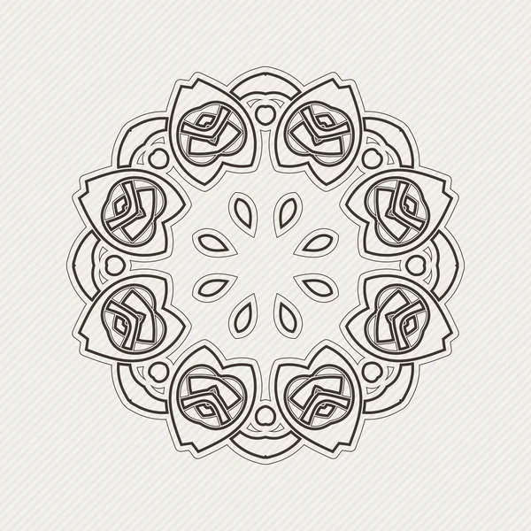 Vector mandala. Gothic lace tattoo. Celtic weave with sharp corners. — Archivo Imágenes Vectoriales