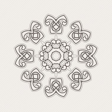 Vektör mandala. Gotik dantel dövme. Keskin köşeli Kelt örgüsü.