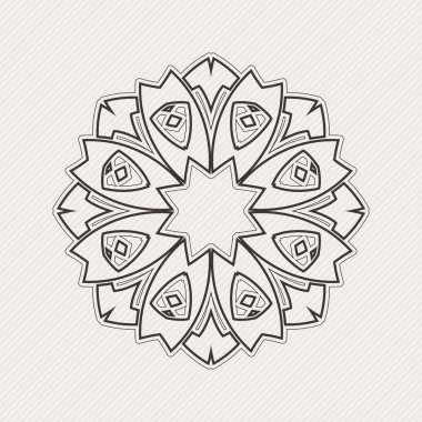 Vektör mandala. Gotik dantel dövme. Keskin köşeli Kelt örgüsü.