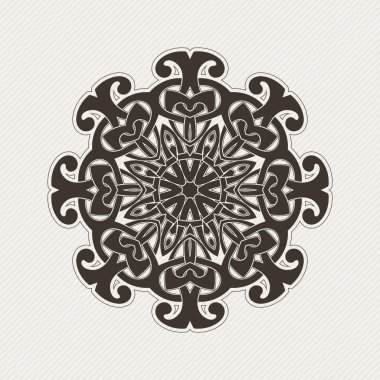 Vektör mandala. Gotik dantel dövme. Keskin köşeli Kelt örgüsü.