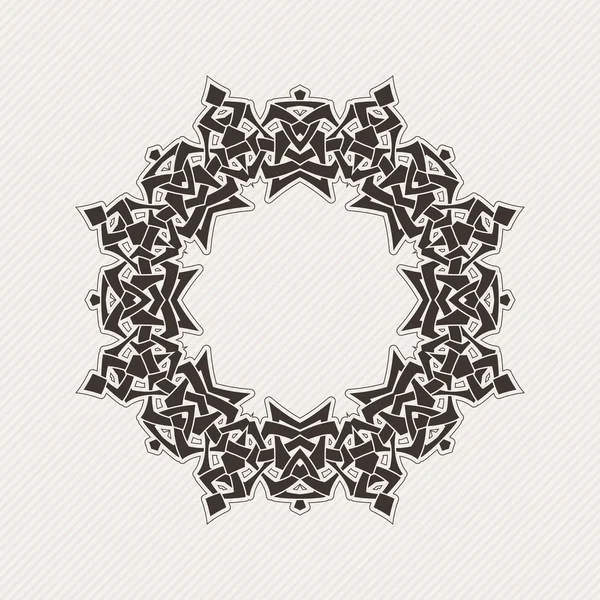 Vektör sınırı. Gotik dantel dövme. Keskin köşeli Kelt örgüsü.