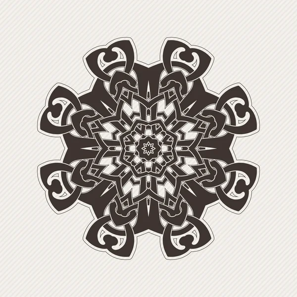 Vector mandala. Gothic lace tattoo. Celtic weave with sharp corners. — 스톡 벡터