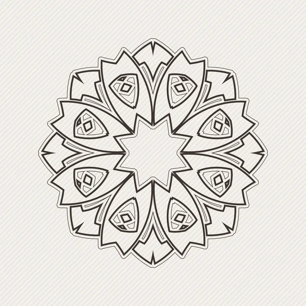 Vector mandala. Gothic lace tattoo. Celtic weave with sharp corners. —  Vetores de Stock