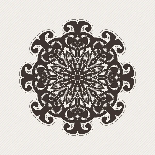 Vector mandala. Gothic lace tattoo. Celtic weave with sharp corners. — Stok Vektör