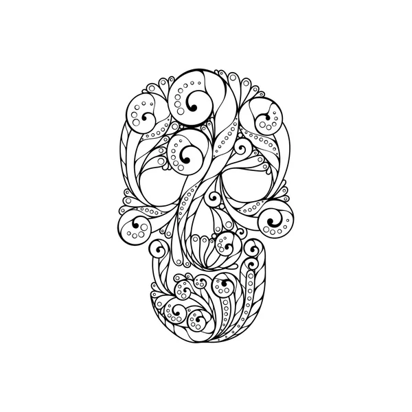 Tribal tatto schedel. — Stockvector
