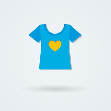 Single, laconic icon with the image of T-shirts, sport shirts. Logo.