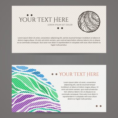 Vektör tasarım şablonları kümesi. Kartvizit adstract daire süsleme ile.