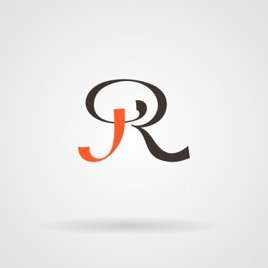 Vector calligraphic monogram. Letters in the minimalist style.