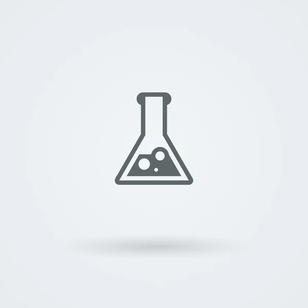 The flask with the boiling liquid. Science and laboratory icon, mono vector symbol. — Stock vektor