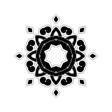 Süslü mandala. Gotik dantel dövme. Kelt örgüsü keskin köşeleri ile.