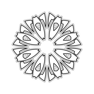 Süslü mandala. Gotik dantel dövme. Kelt örgüsü keskin köşeleri ile.