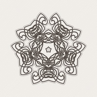 Süslü mandala. Gotik dantel dövme. Kelt örgüsü keskin köşeleri ile.