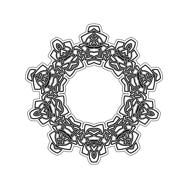 Süslü sınır. Gotik dantel dövme. Kelt örgüsü keskin köşeleri ile.