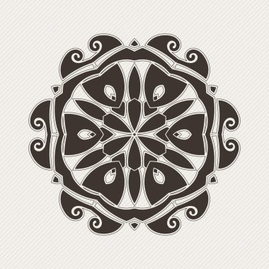 Süslü mandala. Gotik dantel dövme. Kelt örgüsü keskin köşeleri ile.