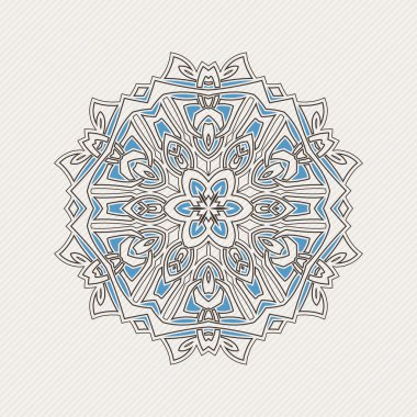 Süslü mandala. Gotik dantel dövme. Kelt örgüsü keskin köşeleri ile.