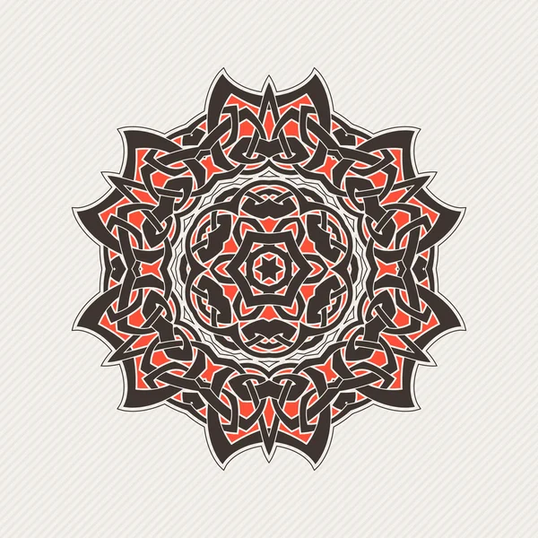 Süslü mandala. Gotik dantel dövme. Kelt örgüsü keskin köşeleri ile.