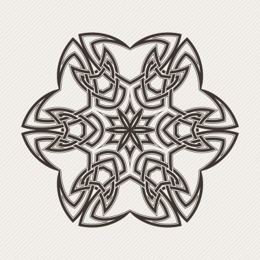 Süslü mandala. Gotik dantel dövme. Kelt örgüsü keskin köşeleri ile.