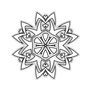 Süslü mandala. Gotik dantel dövme. Kelt örgüsü keskin köşeleri ile.