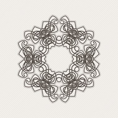 Süslü mandala. Gotik dantel dövme. Kelt örgüsü keskin köşeleri ile.
