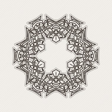 Süslü sınır. Gotik dantel dövme. Kelt örgüsü keskin köşeleri ile.