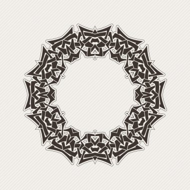 Süslü sınır. Gotik dantel dövme. Kelt örgüsü keskin köşeleri ile.