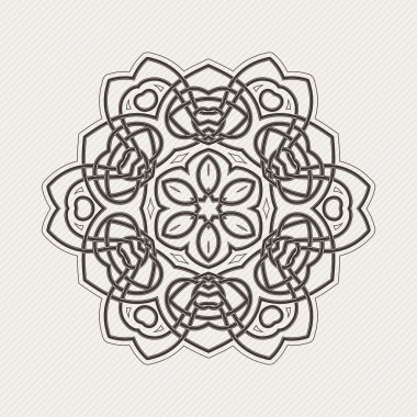 Süslü mandala. Gotik dantel dövme. Kelt örgüsü keskin köşeleri ile.