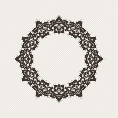 Süslü sınır. Gotik dantel dövme. Kelt örgüsü keskin köşeleri ile.