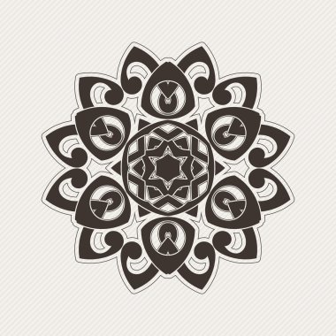 Süslü mandala. Gotik dantel dövme. Kelt örgüsü keskin köşeleri ile.