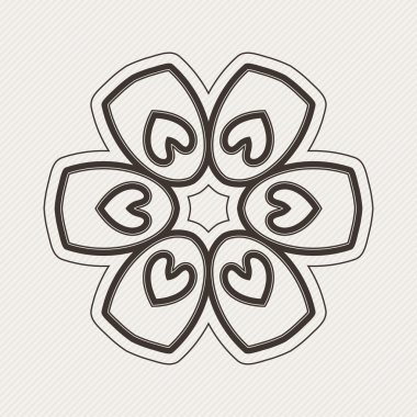 Süslü mandala. Gotik dantel dövme. Kelt örgüsü keskin köşeleri ile.