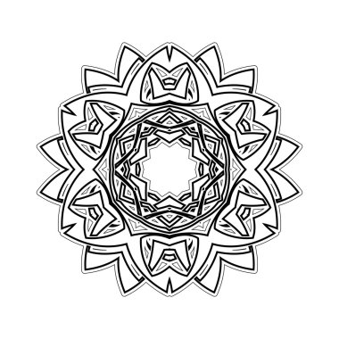 Süslü mandala. Gotik dantel dövme. Kelt örgüsü keskin köşeleri ile.