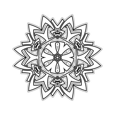 Süslü mandala. Gotik dantel dövme. Kelt örgüsü keskin köşeleri ile.