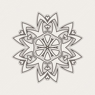 Süslü mandala. Gotik dantel dövme. Kelt örgüsü keskin köşeleri ile.