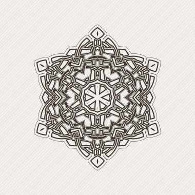 Süslü mandala. Gotik dantel dövme. Kelt örgüsü keskin köşeleri ile.