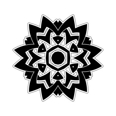 Süslü mandala. Gotik dantel dövme. Kelt örgüsü keskin köşeleri ile.