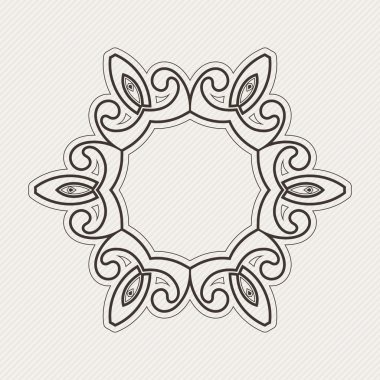 Süslü sınır. Gotik dantel dövme. Kelt örgüsü keskin köşeleri ile.