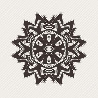 Süslü mandala. Gotik dantel dövme. Kelt örgüsü keskin köşeleri ile.