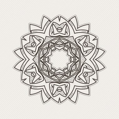 Süslü mandala. Gotik dantel dövme. Kelt örgüsü keskin köşeleri ile.