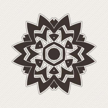 Süslü mandala. Gotik dantel dövme. Kelt örgüsü keskin köşeleri ile.