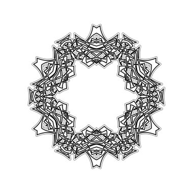 Süslü sınır. Gotik dantel dövme. Kelt örgüsü keskin köşeleri ile.