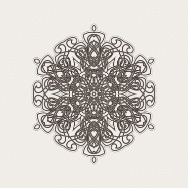 Süslü mandala. Gotik dantel dövme. Kelt örgüsü keskin köşeleri ile.