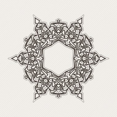 Süslü sınır. Gotik dantel dövme. Kelt örgüsü keskin köşeleri ile.