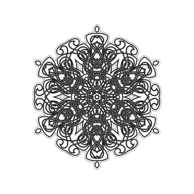 Süslü mandala. Gotik dantel dövme. Kelt örgüsü keskin köşeleri ile.